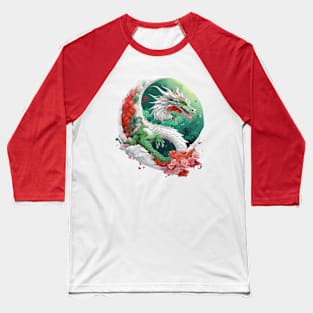 The illustration of a fantasy dragon sitting on the cloud. Baseball T-Shirt